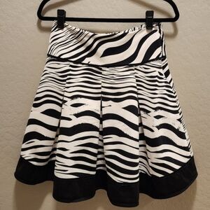 Worthington Zebra Print Pleated Skirt